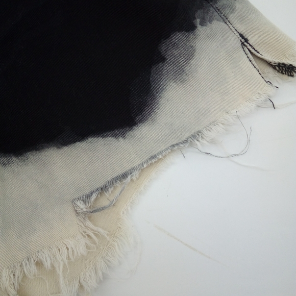 Free People Bleached Black White Shorts Raw Hem 100% Cotton W 26 Boho Cut Off - Picture 11 of 12